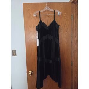Siena Velvet Lace Applique Drop Waist Cocktail Gorpcore Mob Wife Dress NWT 10